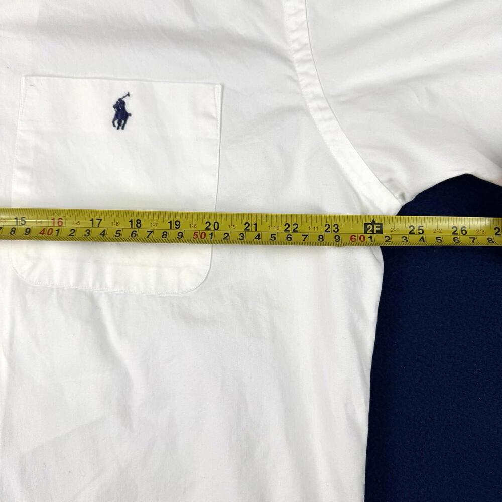 Polo Ralph Lauren Cotton Camp Shirt Button up short sleeve Men size M White Prep - Picture 8 of 9
